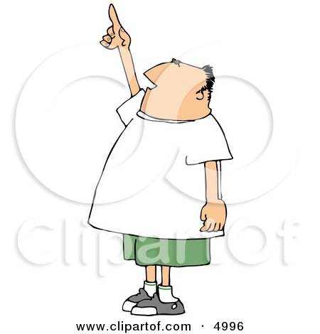 Man Pointing Up at the Sky Clipart by djart