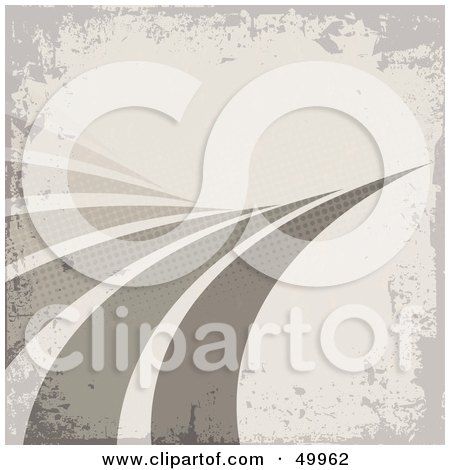Royalty-Free (RF) Clipart Illustration of a Gray Grunge Background With Curving Swooshes by Arena Creative