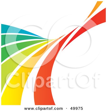 Royalty-Free (RF) Clipart Illustration of a Curving Rainbow Swoosh on White by Arena Creative