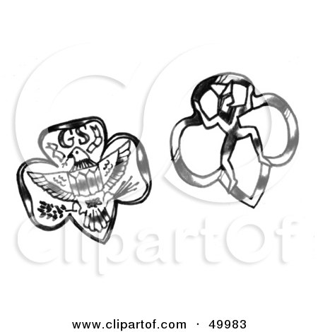 Royalty-Free (RF) Clipart Illustration of Two Scout Emblems by LoopyLand
