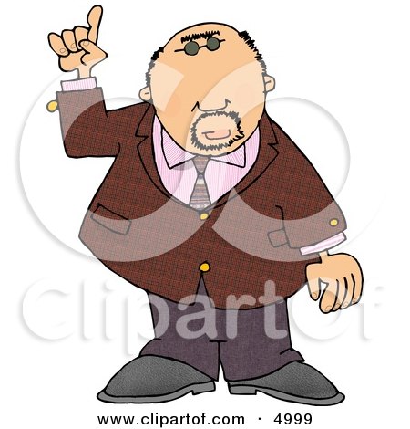 Well Dressed Man Pointing Finger Up Clipart by djart