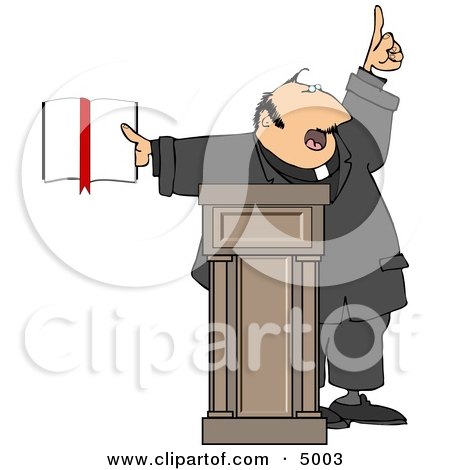 Religious Man Preaching from the Bible Clipart by djart