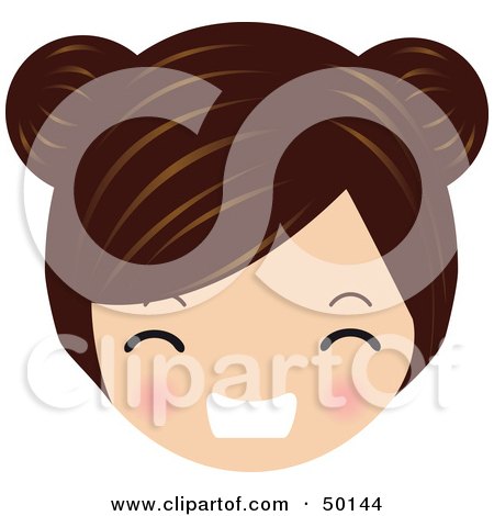 Royalty-Free (RF) Clipart Illustration of a Brunette Avatar Face Gritting Her Teeth by Melisende Vector