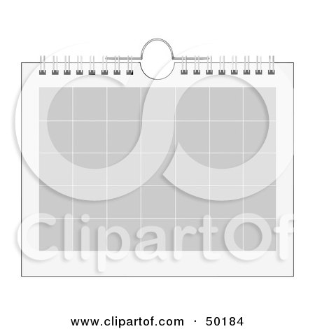 Royalty-Free (RF) Clipart Illustration of a Blank Monthly Calendar in Gray and White by C Charley-Franzwa