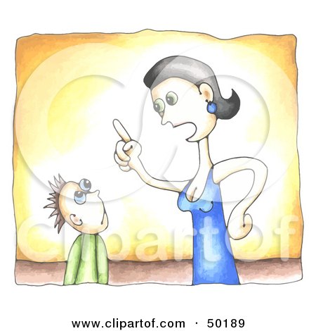 Royalty-Free (RF) Clipart Illustration of a Mother Lecturing Her Son by C Charley-Franzwa