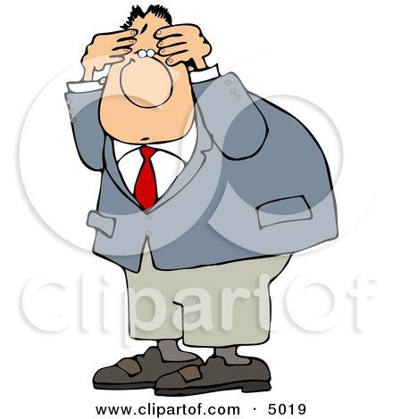 Puzzled Man Wearing a Business Suit Clipart by djart