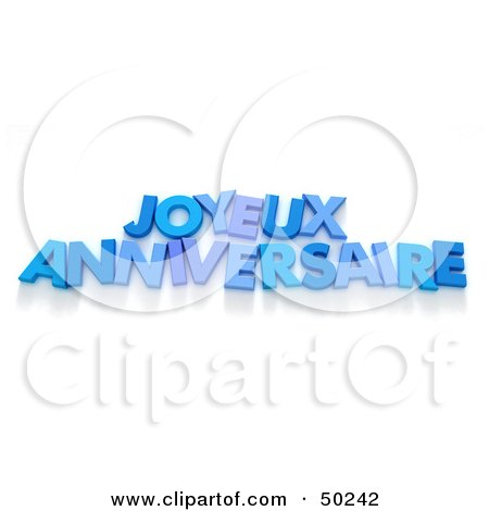 Blue French Joyeux Anniversaire Happy Anniversary Greeting Posters Art Prints By Interior Wall Decor