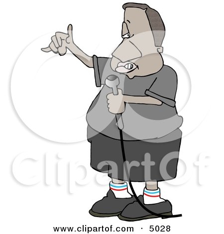 Ethnic Man Rapping Through a Microphone Clipart by djart