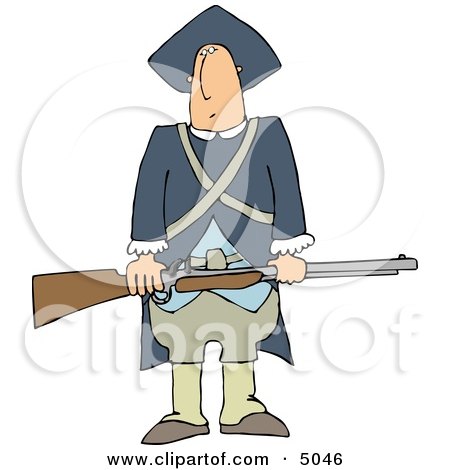 Revolutionary War Soldiers Holding a Loaded Rifle Clipart by djart