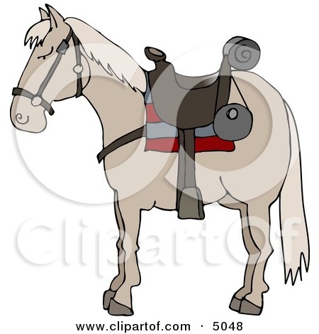 Riderless Horse Wearing Saddle Clipart by djart