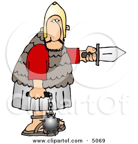 Roman Army Soldier Armed with a Knife and Flail Clipart by djart
