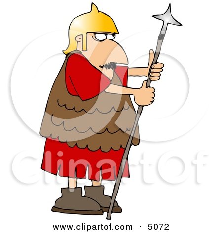 Roman Army Soldier Armed with a Spear Clipart by djart
