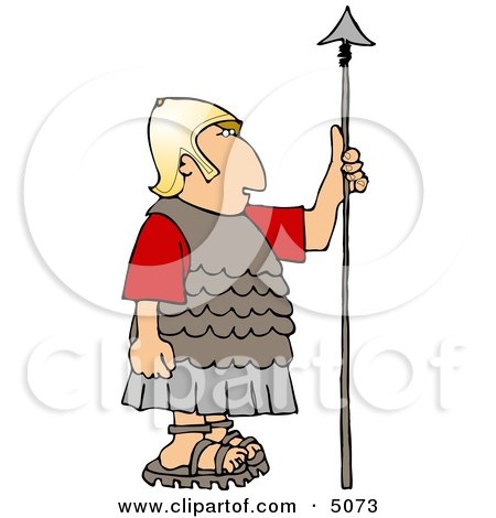 Roman Soldier Holding a Spear Clipart by djart