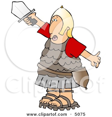 Roman Army Soldier Going Into Battle with a Sword Clipart by djart