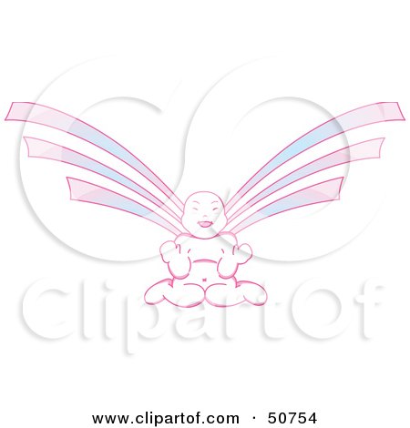 Royalty-Free (RF) Clipart Illustration of a Purple and Pink Asian Angel by Cherie Reve