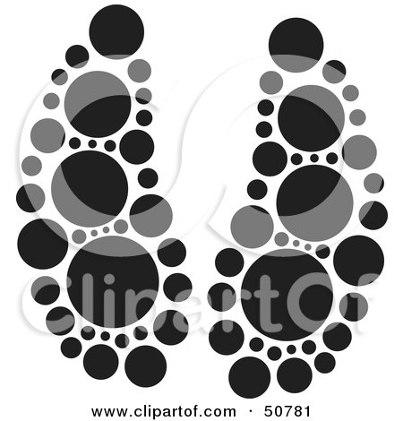 Royalty-Free (RF) Clipart Illustration of a Black And White Inkblot Moose Animal Paw Print by Cherie Reve