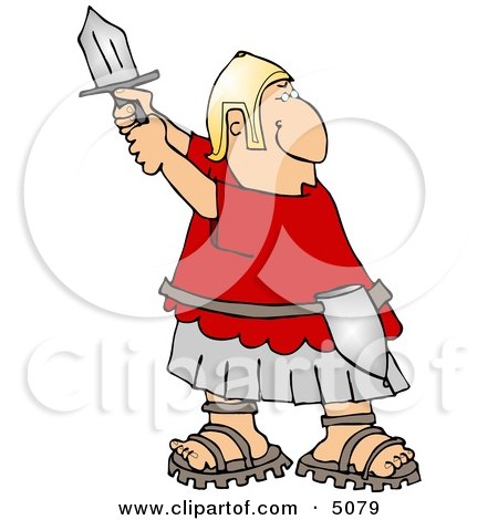 Roman Army Soldier Battling with His Sword Clipart by djart