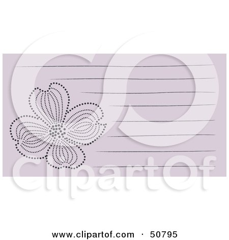 Royalty-Free (RF) Clipart Illustration of a Floral Notepad Design With Lines - Version 6 by Cherie Reve