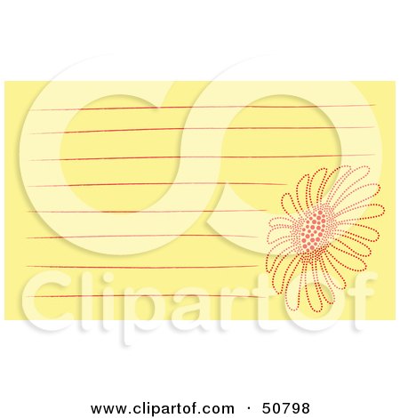 Royalty-Free (RF) Clipart Illustration of a Floral Notepad Design With Lines - Version 4 by Cherie Reve