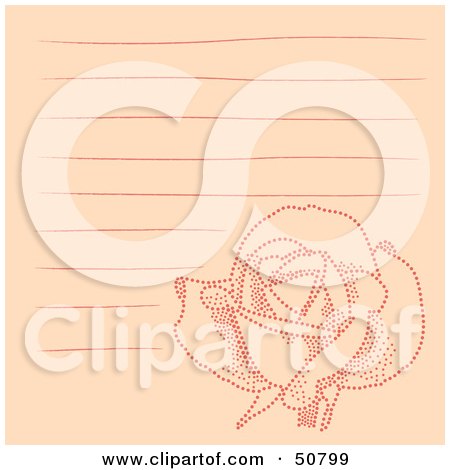 Royalty-Free (RF) Clipart Illustration of a Floral Notepad Design With Lines - Version 5 by Cherie Reve