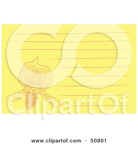 Royalty-Free (RF) Clipart Illustration of a Floral Notepad Design With Lines - Version 3 by Cherie Reve