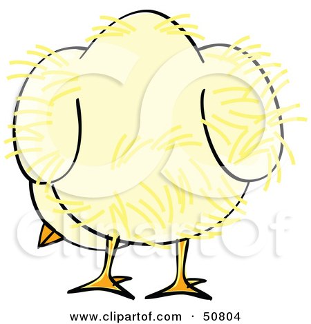 Royalty-Free (RF) Clipart Illustration of a Fluffy Yellow Spring Chick - Version 8 by Cherie Reve