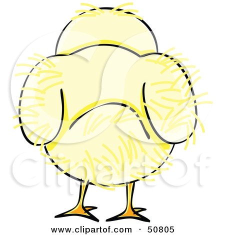 Royalty-Free (RF) Clipart Illustration of a Fluffy Yellow Spring Chick - Version 9 by Cherie Reve