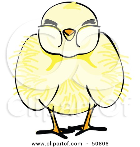 Royalty-Free (RF) Clipart Illustration of a Fluffy Yellow Spring Chick - Version 3 by Cherie Reve