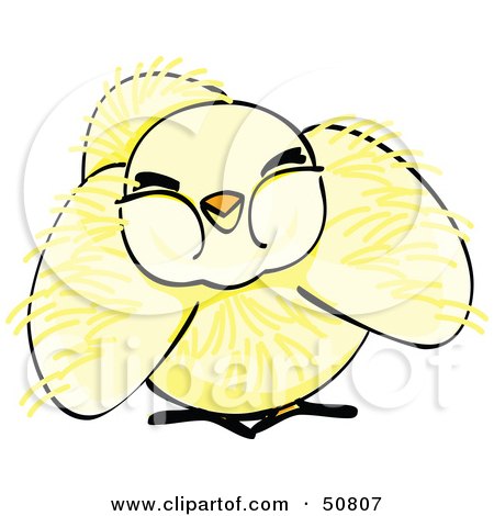 Royalty-Free (RF) Clipart Illustration of a Fluffy Yellow Spring Chick - Version 4 by Cherie Reve