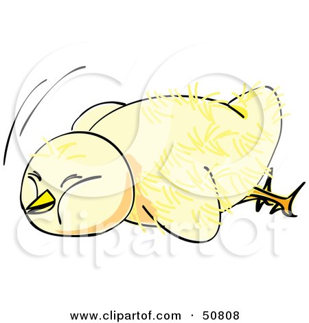 Royalty-Free (RF) Clipart Illustration of a Fluffy Yellow Spring Chick - Version 2 by Cherie Reve