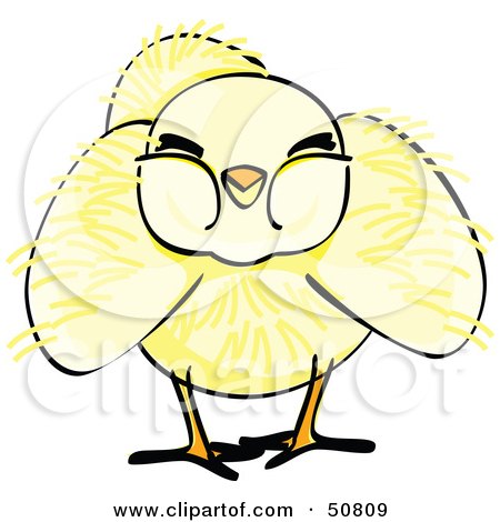 Royalty-Free (RF) Clipart Illustration of a Fluffy Yellow Spring Chick - Version 1 by Cherie Reve