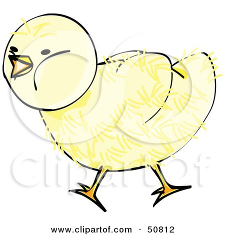 Royalty-Free (RF) Clipart Illustration of a Fluffy Yellow Spring Chick - Version 5 by Cherie Reve