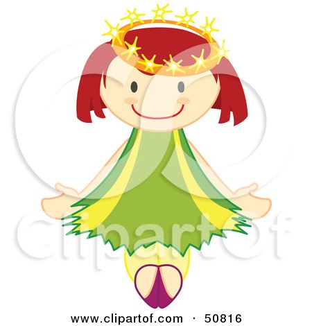 Royalty-Free (RF) Clipart Illustration of a Happy Crowned Angel Ballerina by Cherie Reve