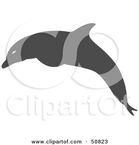Royalty-Free (RF) Clipart Illustration of a Gray Leaping Dolphin - Version 1 by Cherie Reve