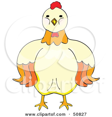 Royalty-Free (RF) Clipart Illustration of a Stern Hen Facing Front by Cherie Reve