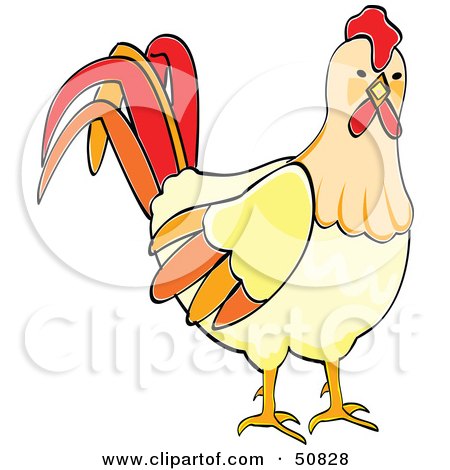 Royalty-Free (RF) Clipart Illustration of a Curious Rooster by Cherie Reve