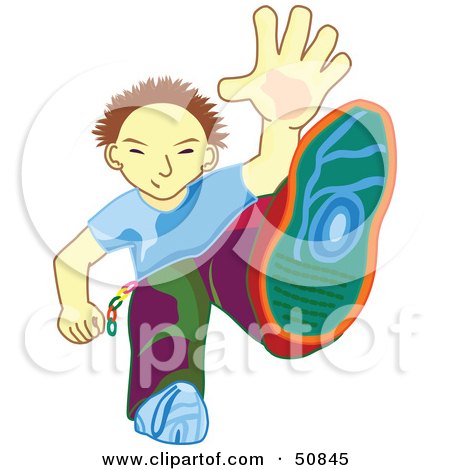 Royalty-Free (RF) Clipart Illustration of a Little Boy Stepping Forward by Cherie Reve