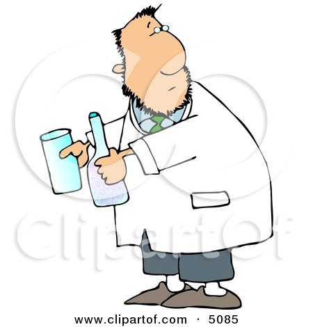 Male Chemist with Two Beakers Clipart by djart