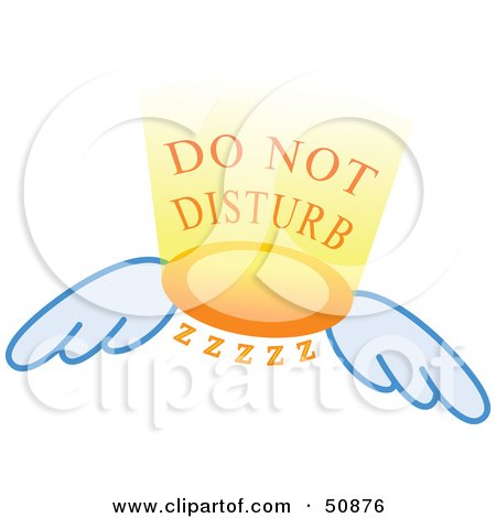 Royalty-Free (RF) Clipart Illustration of a Do Not Disturb Wing Sign by Cherie Reve