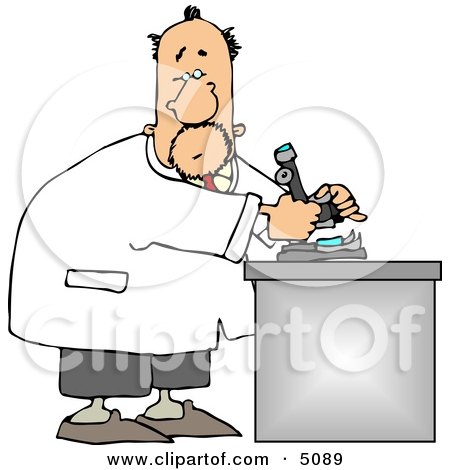 Male Biology Scientist Using Microscope Clipart by djart