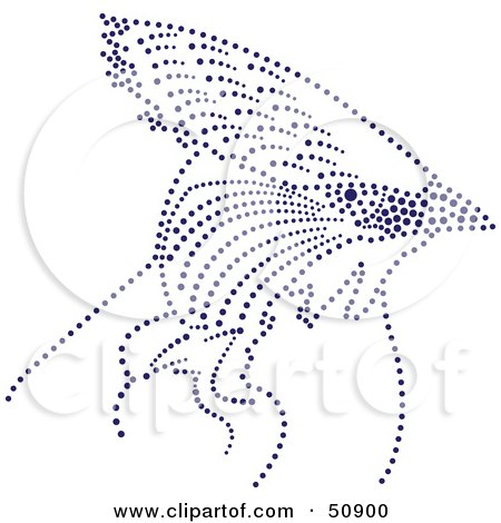 Royalty-Free (RF) Clipart Illustration of a Purple Dot Pattern Forming A Bird by Cherie Reve