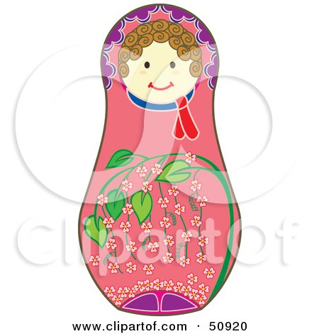 Royalty-Free (RF) Clipart Illustration of a Decorated Female Matryoshka Doll - Version 3 by Cherie Reve