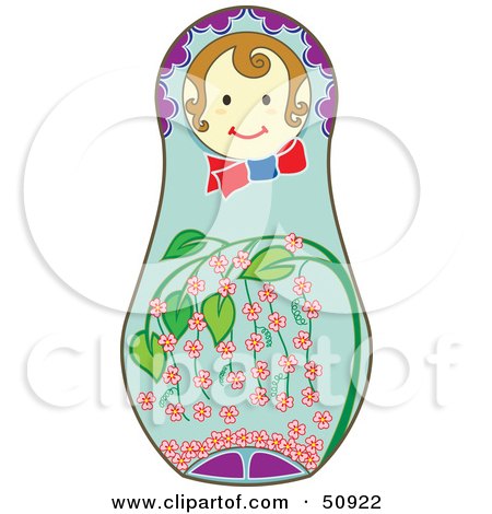 Royalty-Free (RF) Clipart Illustration of a Decorated Female Matryoshka Doll - Version 1 by Cherie Reve