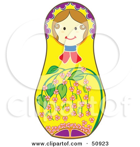 Royalty-Free (RF) Clipart Illustration of a Decorated Female Matryoshka Doll - Version 6 by Cherie Reve