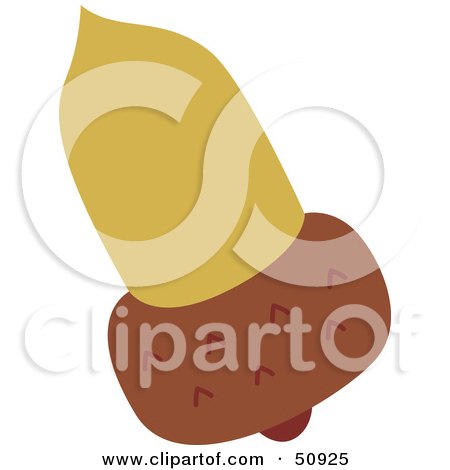 Royalty-Free (RF) Clipart Illustration of a Brown Acorn - Version 1 by Cherie Reve