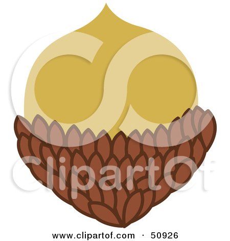 Royalty-Free (RF) Clipart Illustration of a Brown Acorn - Version 3 by Cherie Reve