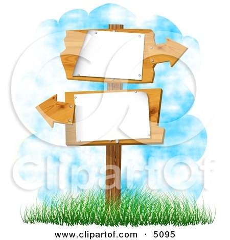 Blank Sign with Arrows Pointing In Opposite Directions Clipart by djart