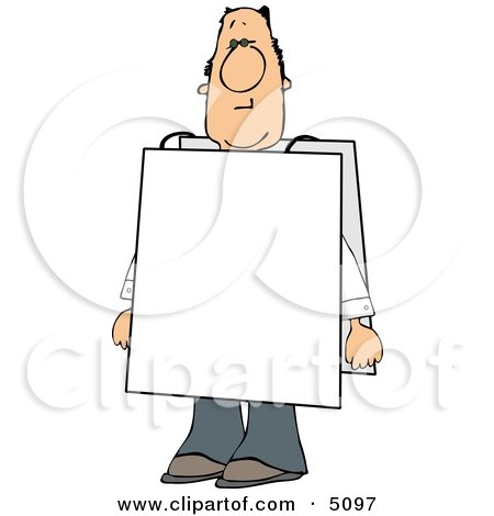Man Wearing Blank Sign Over His Body Clipart by djart
