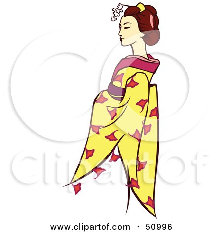 Royalty-Free (RF) Clipart Illustration of a Pretty Geisha Woman - Version 1 by Cherie Reve