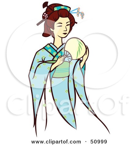 Royalty-Free (RF) Clipart Illustration of a Pretty Geisha Woman - Version 5 by Cherie Reve